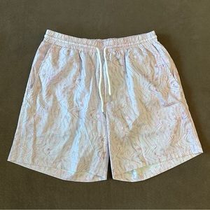 Shein Swim Trunks Pink Patterned Colorful Summer Shorts